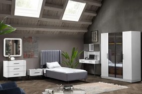 Stewehome Σετ Νεανικού Δωματίο Λευκό Γκρι 106x200 cm