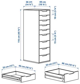 ALEX συρταριέρα με 9 συρτάρια, 36x116 cm 904.834.52