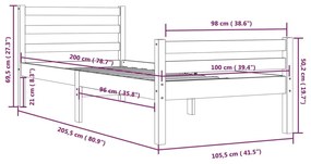 ΠΛΑΙΣΙΟ ΚΡΕΒΑΤΙΟΥ ΛΕΥΚΟ 100 X 200 ΕΚ. ΑΠΟ ΜΑΣΙΦ ΞΥΛΟ 814810