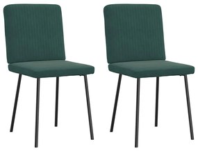 vidaXL Καρέκλες Τραπεζαρίας 2 τεμ. Σκούρο Πράσινο Βελούδινες