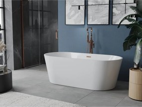 Mexen Luna ελεύθερη μπανιέρα 160 x 75 cm, λευκή, υπερχείλιση βουρτσισμένου