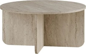 Τραπεζάκι σαλονιού Hillary Megapap χρώμα travertine Ø80x38εκ.