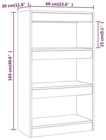 vidaXL Βιβλιοθήκη/Διαχωρισ. Χώρου Γκρι Σκυρ. 60x24x186 εκ. Επεξ. Ξύλο