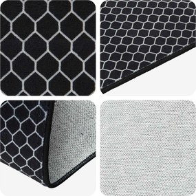 vidaXL Χαλί Runner ORIZ 1150 gsm Μαύρο δίχτυ σχέδιο