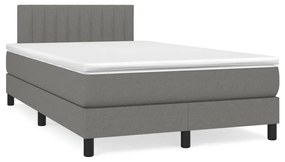 ΚΡΕΒΑΤΙ BOXSPRING ΜΕ ΣΤΡΩΜΑ &amp; LED ΣΚ.ΓΚΡΙ 120X190ΕΚ. ΥΦΑΣΜΑΤΙΝΟ 3270054