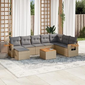 vidaXL Patio Sofa Set 8-θέσια Beige and Grey