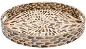 Διακοσμητικός Δίσκος Με Κοχύλια Tear Drop 944-124-016 40x40x4cm Multi Mdf