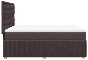 vidaXL Κρεβάτι Boxspring με Στρώμα Σκούρο Καφέ 140x200 εκ Υφασμάτινο