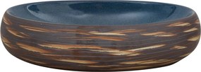 vidaXL Νιπτήρας Οβάλ Καφέ και Μπλε 59 x 40 x 15 εκ. Κεραμικός