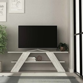 Έπιπλο τηλεόρασης Farfalla Megapap χρώμα λευκό αντικέ 120x33,5x40εκ.