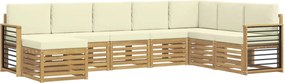 vidaXL Σειρά Καναπέ Εξωτερικού 8 pcs Λευκό και Κρεμ