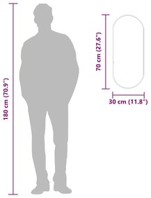 vidaXL Καθρέφτης Τοίχου Οβάλ Χρυσός 70x30 εκ.