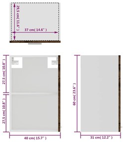 ΚΡΕΜΑΣΤΟ ΝΤΟΥΛΑΠΙ ΓΥΑΛΙΝΟ ΓΚΡΙ SONOMA 40X31X60 ΕΚ. ΕΠΕΞ. ΞΥΛΟ 826346