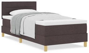 vidaXL Κρεβάτι Box Spring με Στρώμα Σκούρο Καφέ 80x200 εκ. Ύφασμα