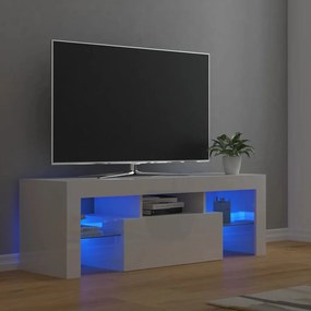 vidaXL Έπιπλο Τηλεόρασης με LED Γυαλιστερό Λευκό 120 x 35 x 40 εκ.