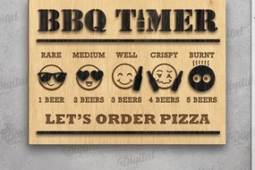 Intra απο ξύλο plywood 3mm-4mm πάχος BBQ Timer Sign . Γκριλ Δίασταση 30x20 cm INTRAFABR-122960876