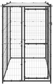 vidaXL Κλουβί Σκύλου Εξ. Χώρου Ατσάλι 110 x 220 x 180 εκ. με Στέγαστρο