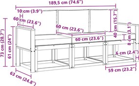 vidaXL Σειρά Καναπέ Εξωτερικού 3 pcs Φυσικό και Μπεζ Πολυεστέρας