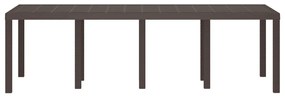 vidaXL Καφέ Τραπέζι Κήπου 250 x 100 x 73 εκ, Πολυ Ρατάν