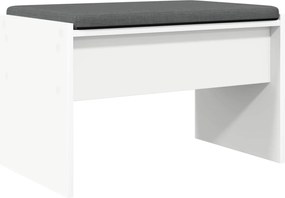 vidaXL Παγκάκι Χαλωρίου με μαξιλάρι Λευκό 63 x 38 x 40 εκ