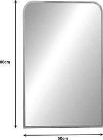 Καθρέπτης Classy pakoworld ασημί αλουμίνιο 50x2.5x80εκ