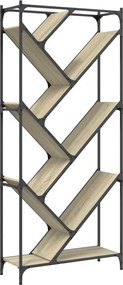 vidaXL Βιβλιοθήκη Sonoma Δρυς 79x30x180 εκ. Επεξεργ. Ξύλο &amp; Μέταλλο