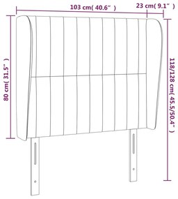 Κεφαλάρι με Πτερύγια Taupe 103x23x118/128 εκ. Υφασμάτινο - Μπεζ-Γκρι