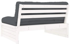 vidaXL Καναπές Μεσαίος Λευκός 120 x 80 εκ. από Μασίφ Ξύλο Πεύκου