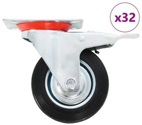 vidaXL Ρόδες Περιστρεφόμενες 32 τεμ. 100 χιλ.