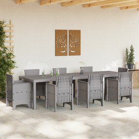 vidaXL Τραπέζι Κήπου Ανοιχτό Γκρι 300x100x73 cm Πολυ Ρατάν