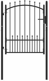 vidaXL Πύλη Φράχτη Μαύρο 100 x 125 cm Ατσάλι με Επικάλυψη Πούδρας