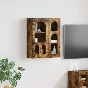 vidaXL Κρεμαστό ντουλάπι με ράφι Καπνιστό Δρύς 59 x 20 x 71.5 εκ