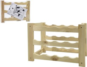 Μπουκαλοθήκη 12 Θέσεων Φυσικό Ξύλο 49x23x36cm
