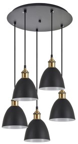 SE21-BR-10-5BL-MS2 MAGNUM BRONZE Black Metal Shade Pendant+ HOMELIGHTING 77-8772