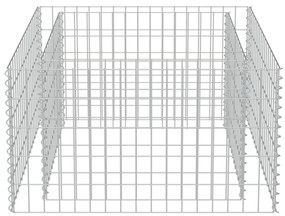 Συρματοκιβώτιο-Γλάστρα Υπερυψωμένη 90x90x50 εκ. Γαλβ. Χάλυβας - Ασήμι