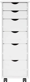 vidaXL Κινητό Ντουλάπι 34 x 39 x 93,5 εκ Στερεό ξύλο πεύκου Λευκό