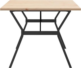 vidaXL Τραπέζι Τραπεζαρίας Πλαίσιο Υ Μασίφ Πεύκο/Ατσάλι