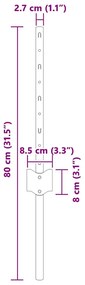 vidaXL Πό posts φράχτη Χειροκίνητος 22 pcs Πράσινο Ατσάλι