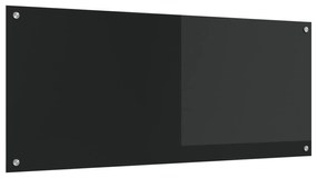 vidaXL Πλακάκι Κουζίνας Μαύρο 120x50x0.6 εκ Γυαλί Ανθρακωμένο