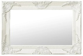 Καθρέφτης Τοίχου με Μπαρόκ Στιλ Λευκός 60 x 40 εκ.