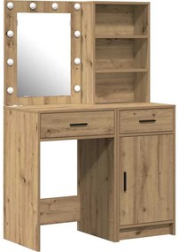 vidaXL Σετ Τραπέζι Ντυσίματος με LED 2 τμχ. Artisan Oak