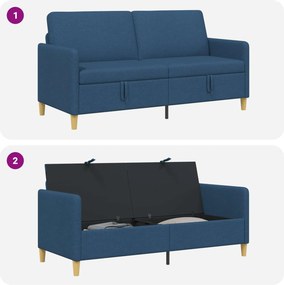 vidaXL Καναπές με Αποθήκευση Μπλε 172 x 78 x 87 εκ Πολυεστέρας