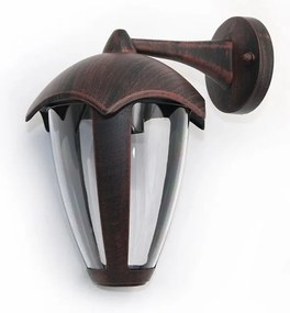 Adeleq Φανάρι Αλουμινίου Επίτοιχο Προς Κάτω H28.5cm E27 IP44 Σκουριά Ρουστίκ 9-036281