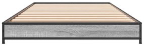 vidaXL Πλαίσιο Κρεβατιού Γκρι Sonoma 90x200 εκ. Επεξ. Ξύλο &amp; Μέταλλο
