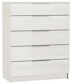 DRAWER Συρταριέρα με 5 Συρτάρια, Απόχρωση Άσπρο 80x40x102cm