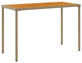 vidaXL Τραπέζι Κήπου Επιφάνεια Ακακίας Μπεζ 115x54x74 εκ. Συνθ. Ρατάν