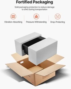 VEVOR 63 cm Granite Kitchen Sink Top Mount Single Bowl Drop-In Basin for RV Bar