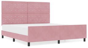 vidaXL Κρεβάτι Ροζ 180x200 εκ Βελούδο