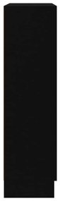 Βιτρίνα Μαύρη 82,5 x 30,5 x 115 εκ. Μοριοσανίδα - Μαύρο