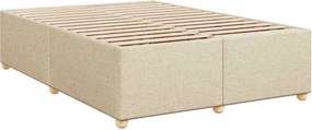 vidaXL Κρεβάτι Boxspring με Στρώμα Κρεμ 140x190 εκ. Υφασμάτινο